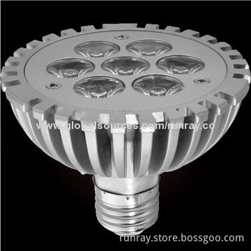 7W PAR30 LED Bulb, E27, Aluminum Housing, 72-hour Aging Time, 85-265V AC, Bridgelux Chip, ISO9001